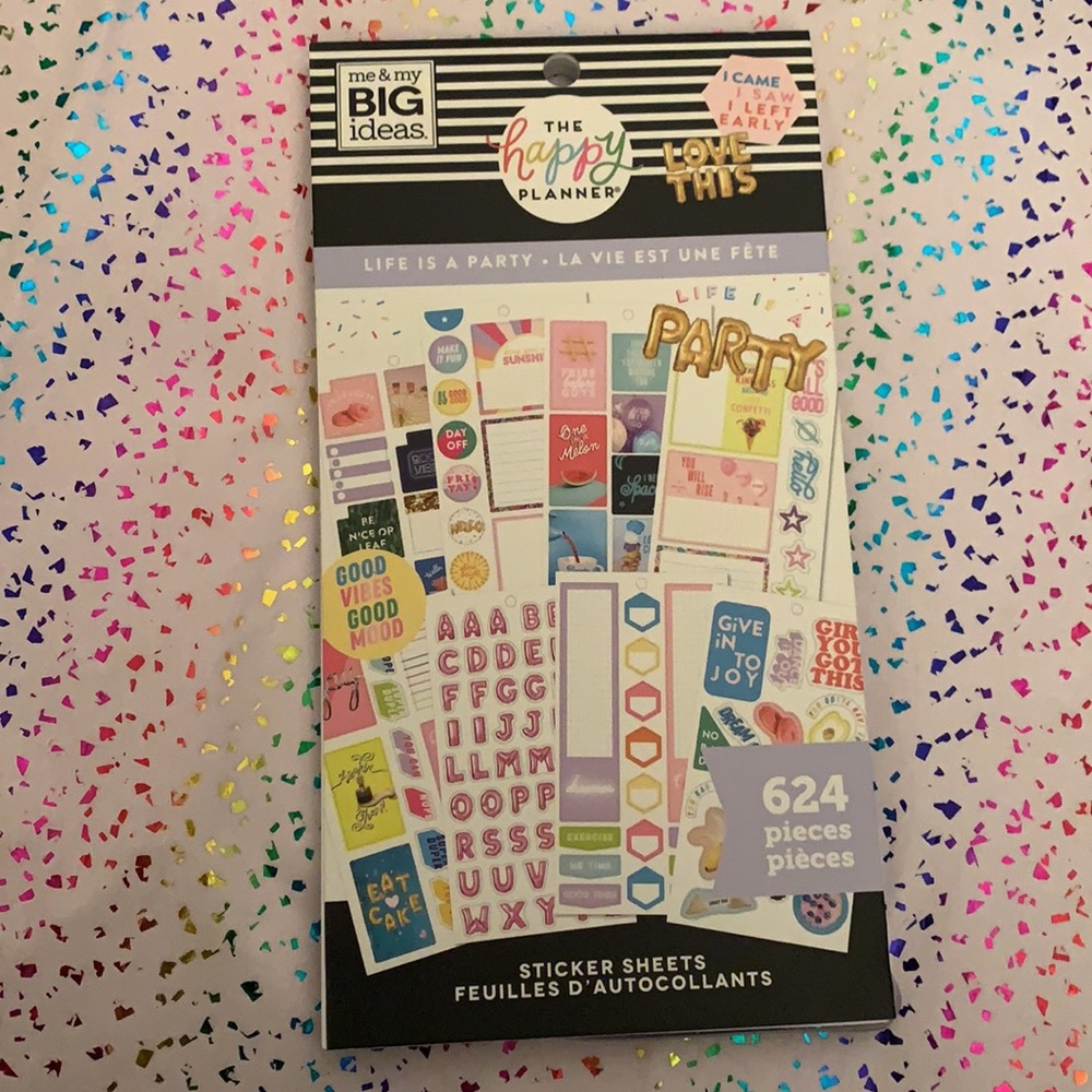 NWOT Stickers Life Is A Party-Fun &Colorful-planner,journaling,scrapbooking-MMBI